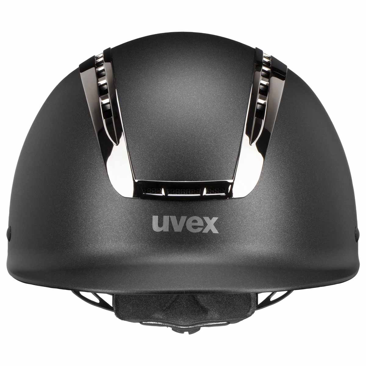 uvex suxxeed chrome riding helmet black mat - silver S