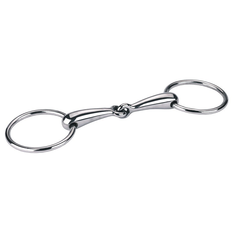 Snaffle loose ring bit 13,5 cm 18 mm thick, stainless, hollow 14.5 cm