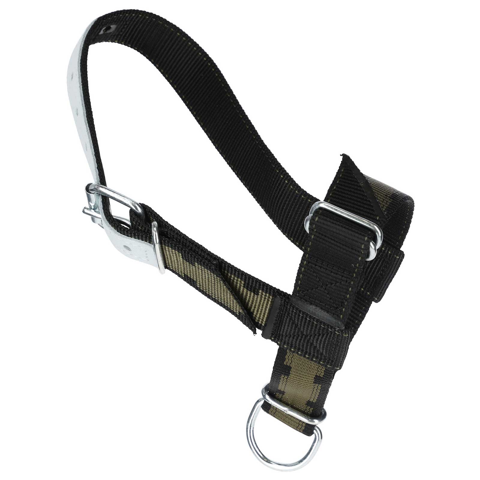 Halter for calves leather with oval link and D-ring