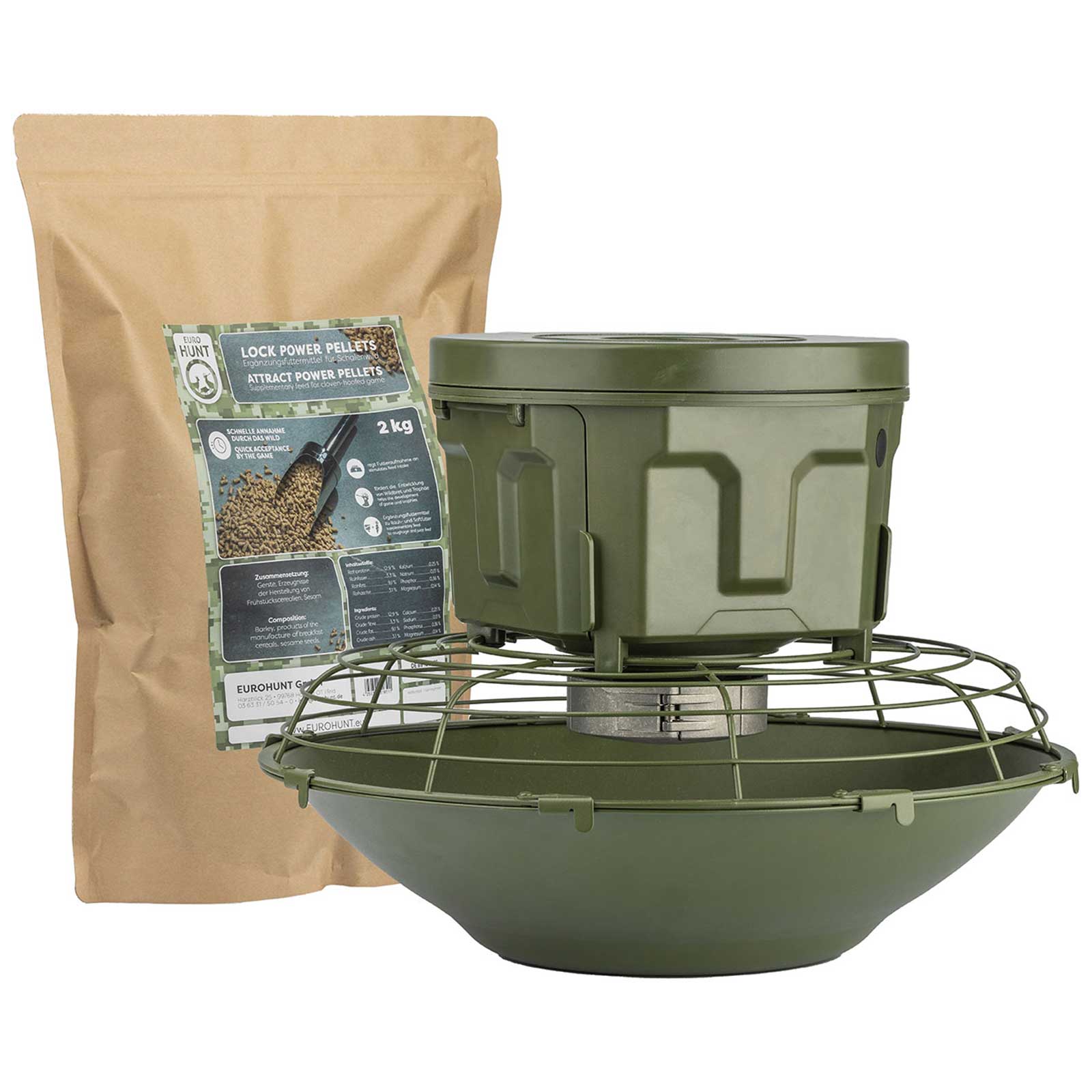 Eurohunt Automatic Feeder Evolution With Power Lock Pellets 2 Kg Sack