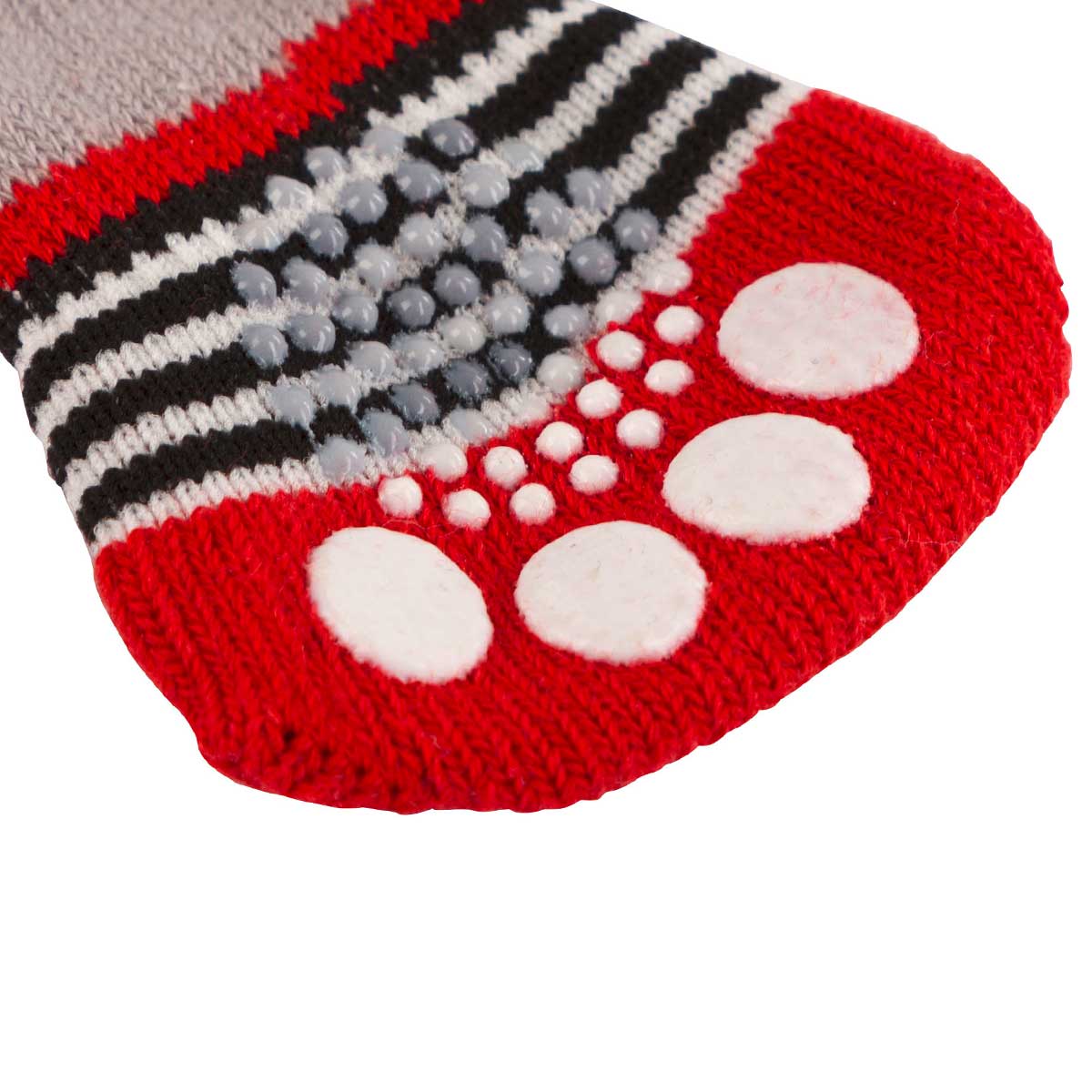 Dog socks Bruno L, grey/red L