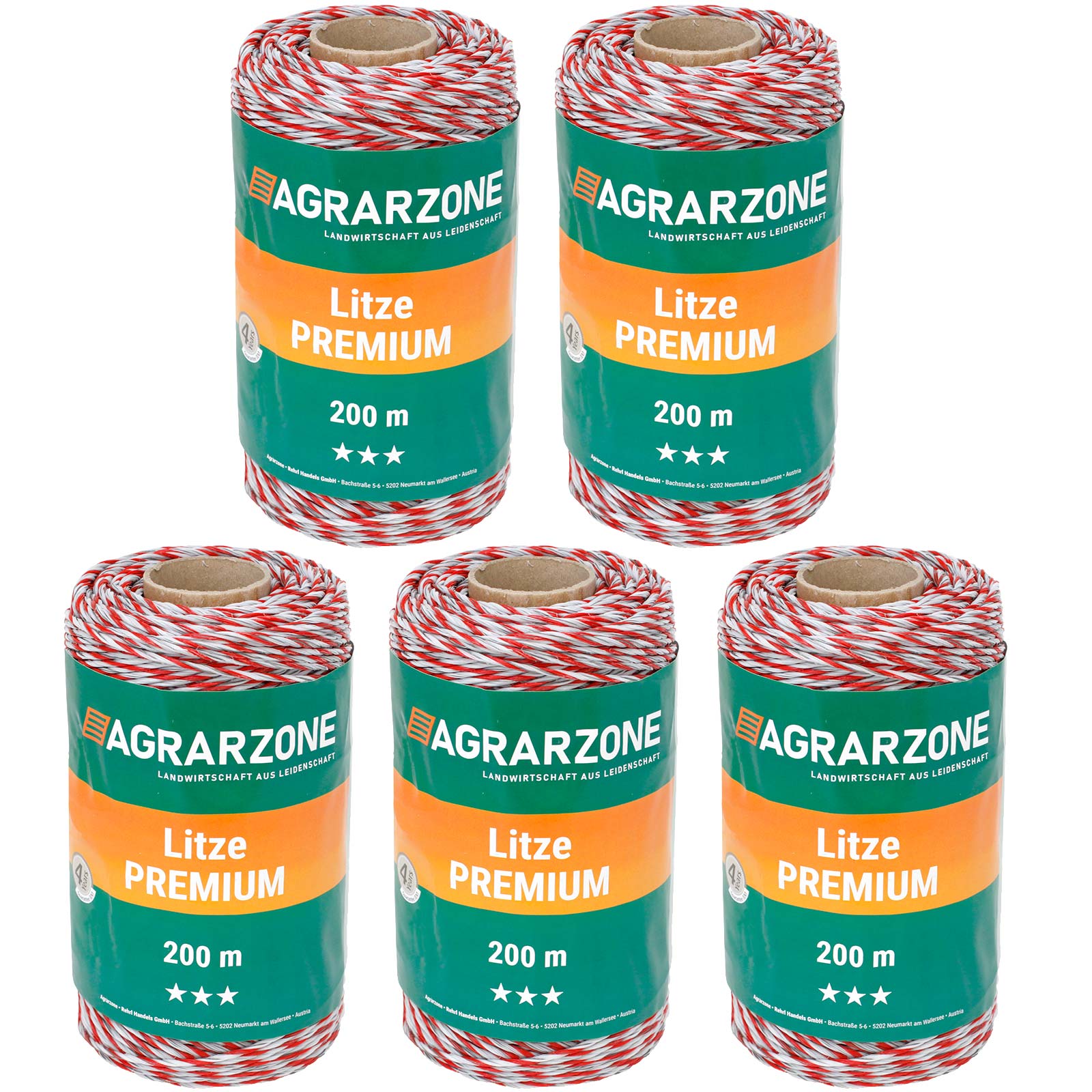 Agrarzone Polywire Premium 6x0.30 TriCOND, white-red 1000 m