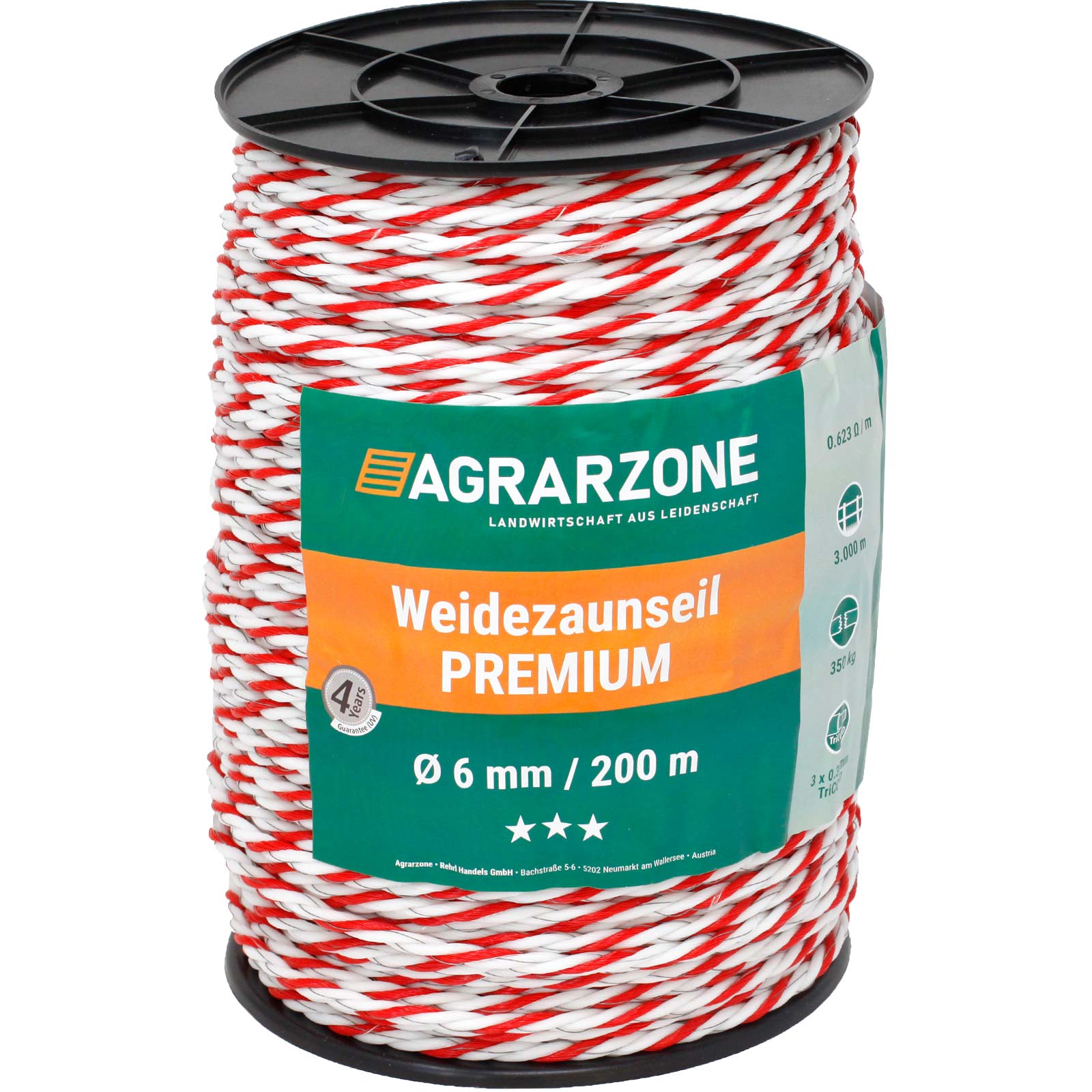 Agrarzone Pasture Fence Rope Premium Ø 6mm, 0.30 TriCOND, white-red