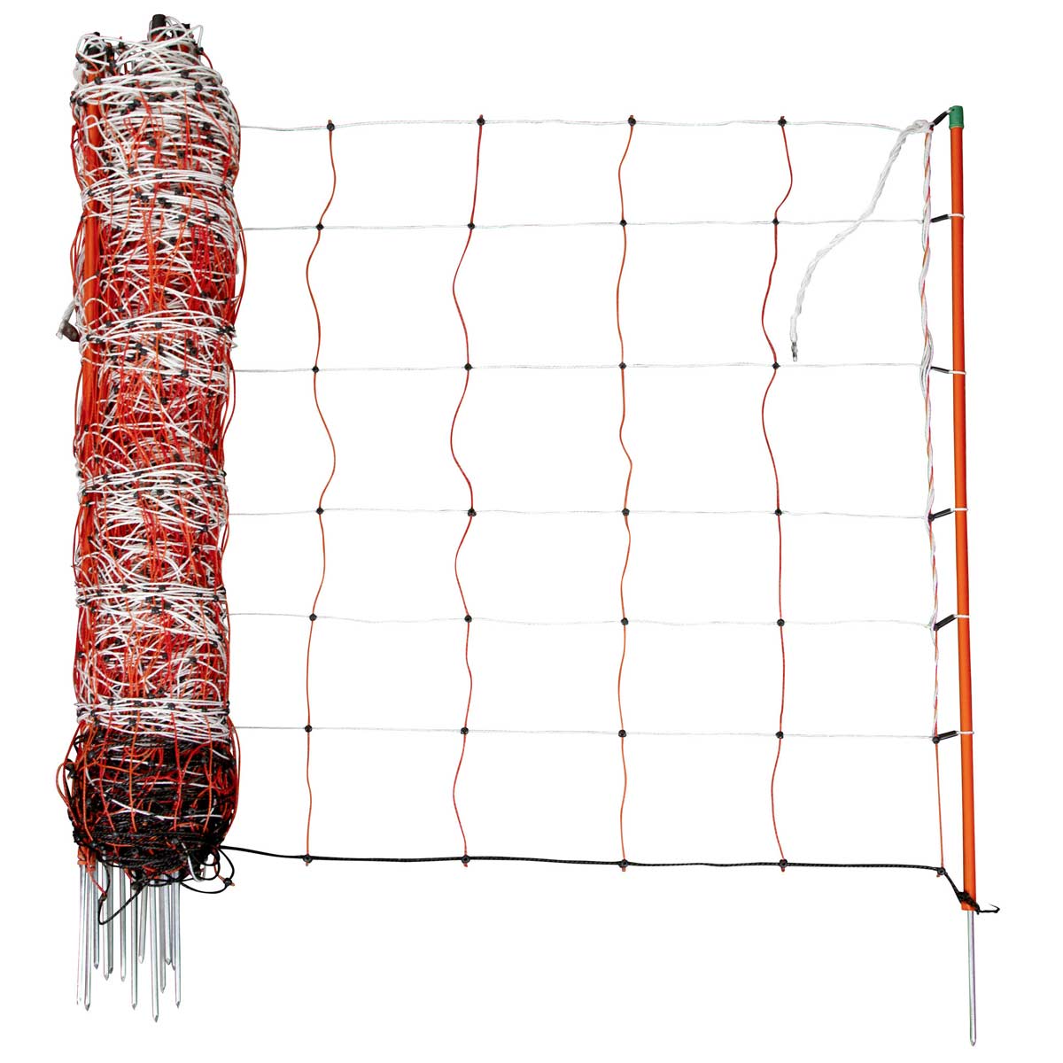 Kerbl Sheep Net electrificable, double tip, orange-white, 50 m 50 m x 90 cm