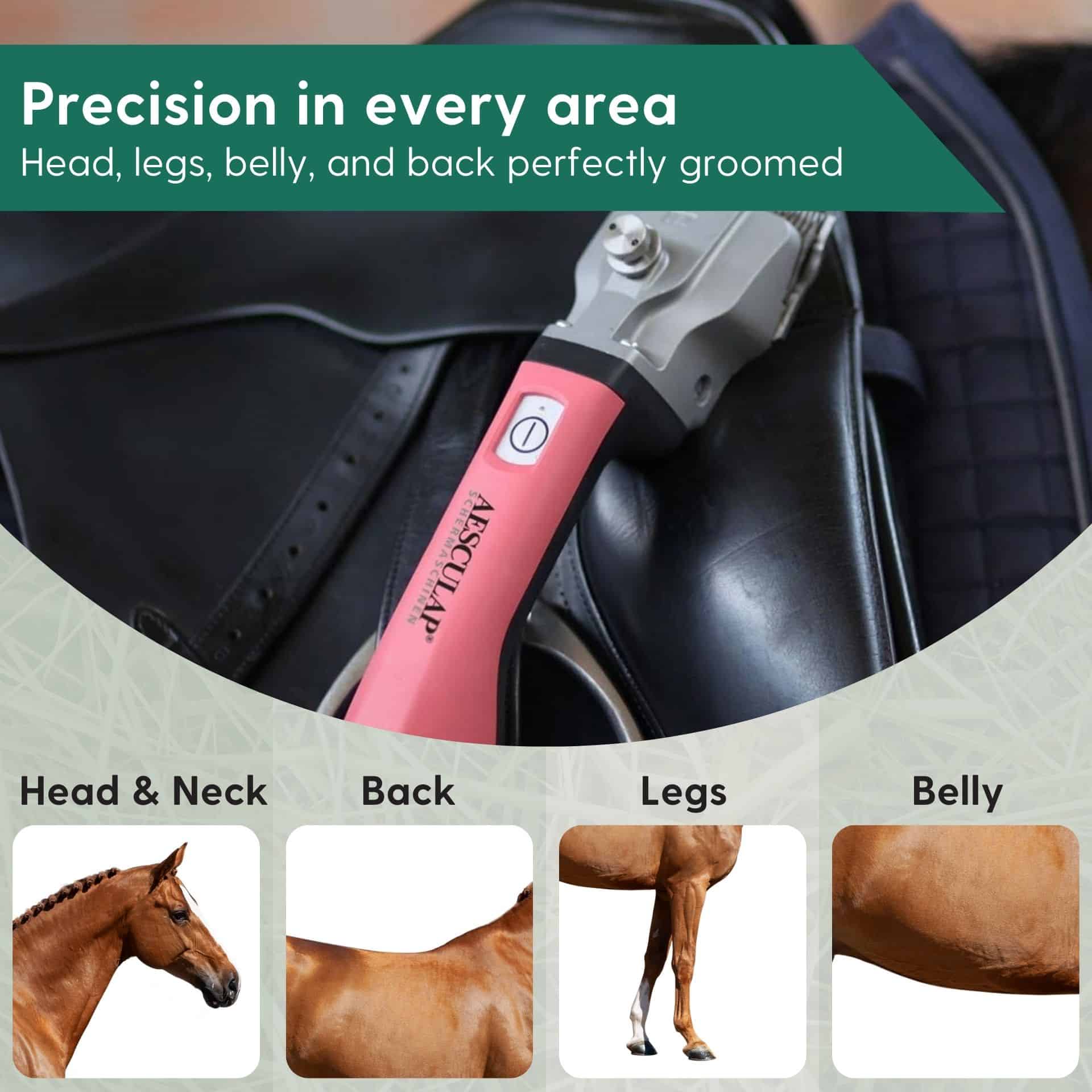 Aesculap Bonum Horse Clipper pink battery + FREE adjustment aid
