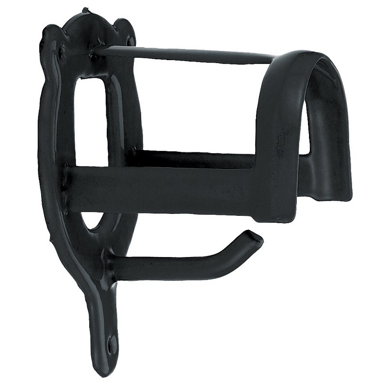 Bridle rack red, plastic coated metal black