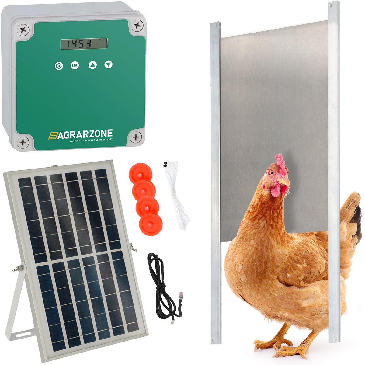 Agrarzone Automatic Chicken Door Solar 30 x 40 cm