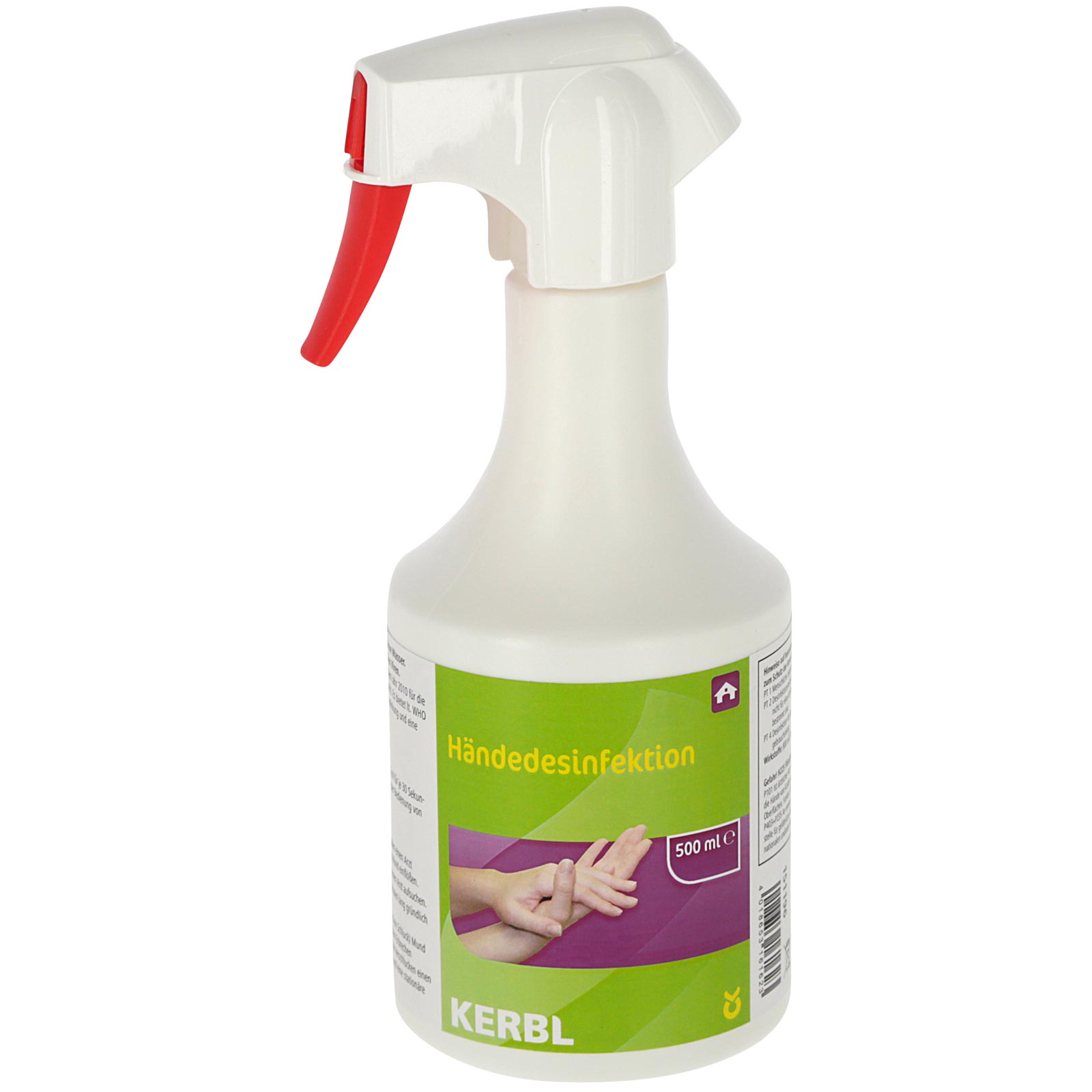 Hand disinfection with a sprayer