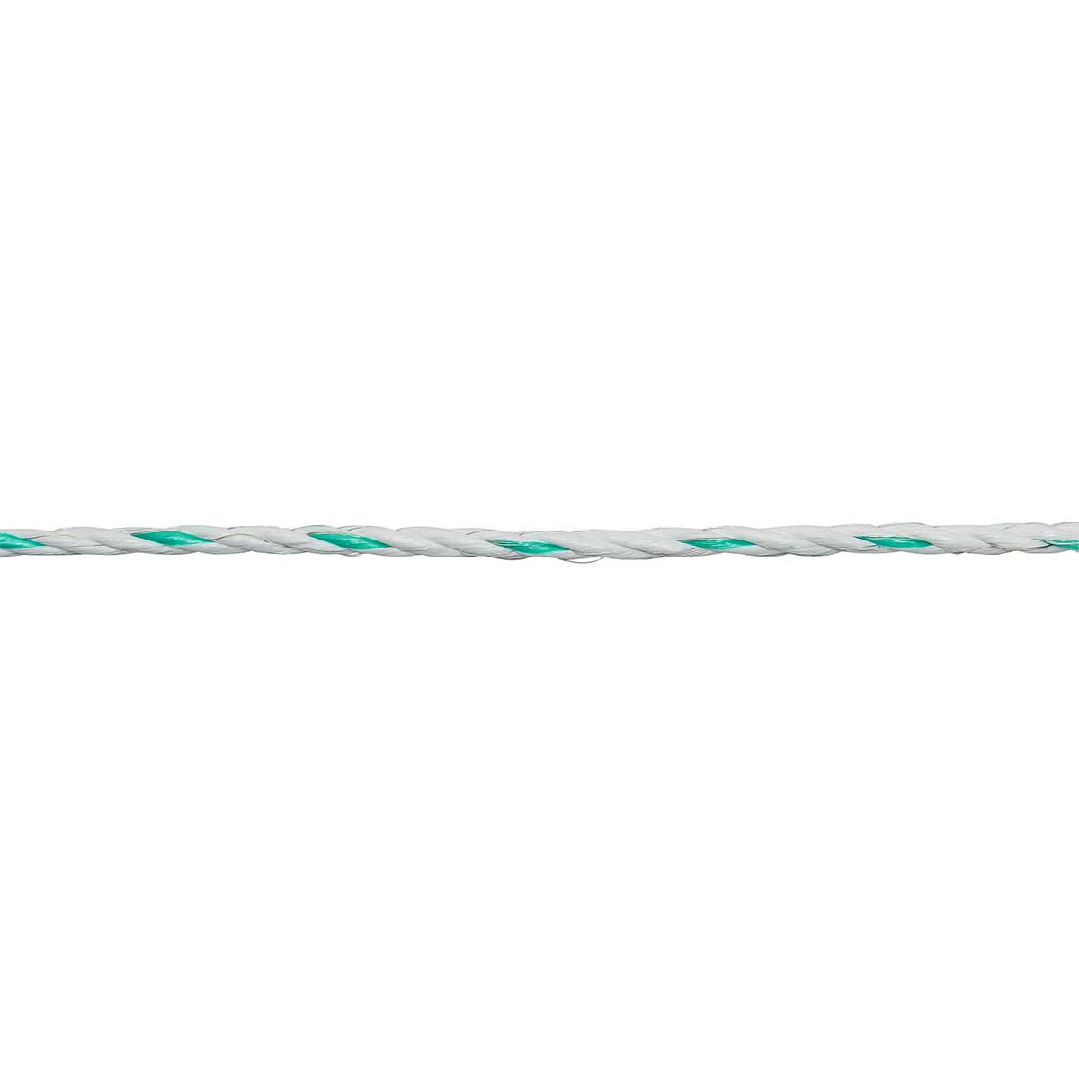 Ako Pasture Fence Rope PremiumLine 200m, Ø 6,5mm, 6x0.20 Niro + 3x0.25 Copper, white-green