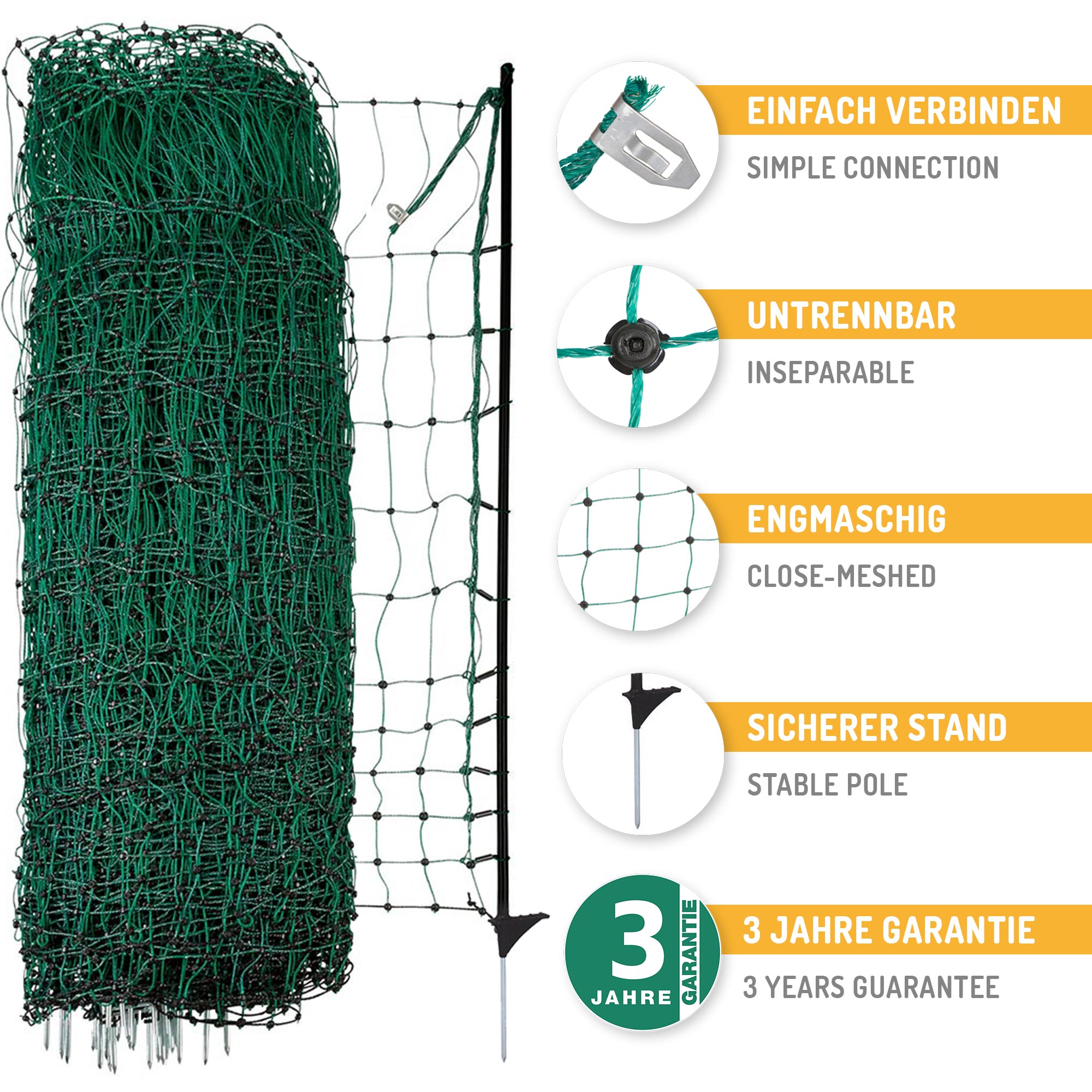 Agrarzone Poultry Net Premium Fiber not electrificable, green 50 m x 106 cm
