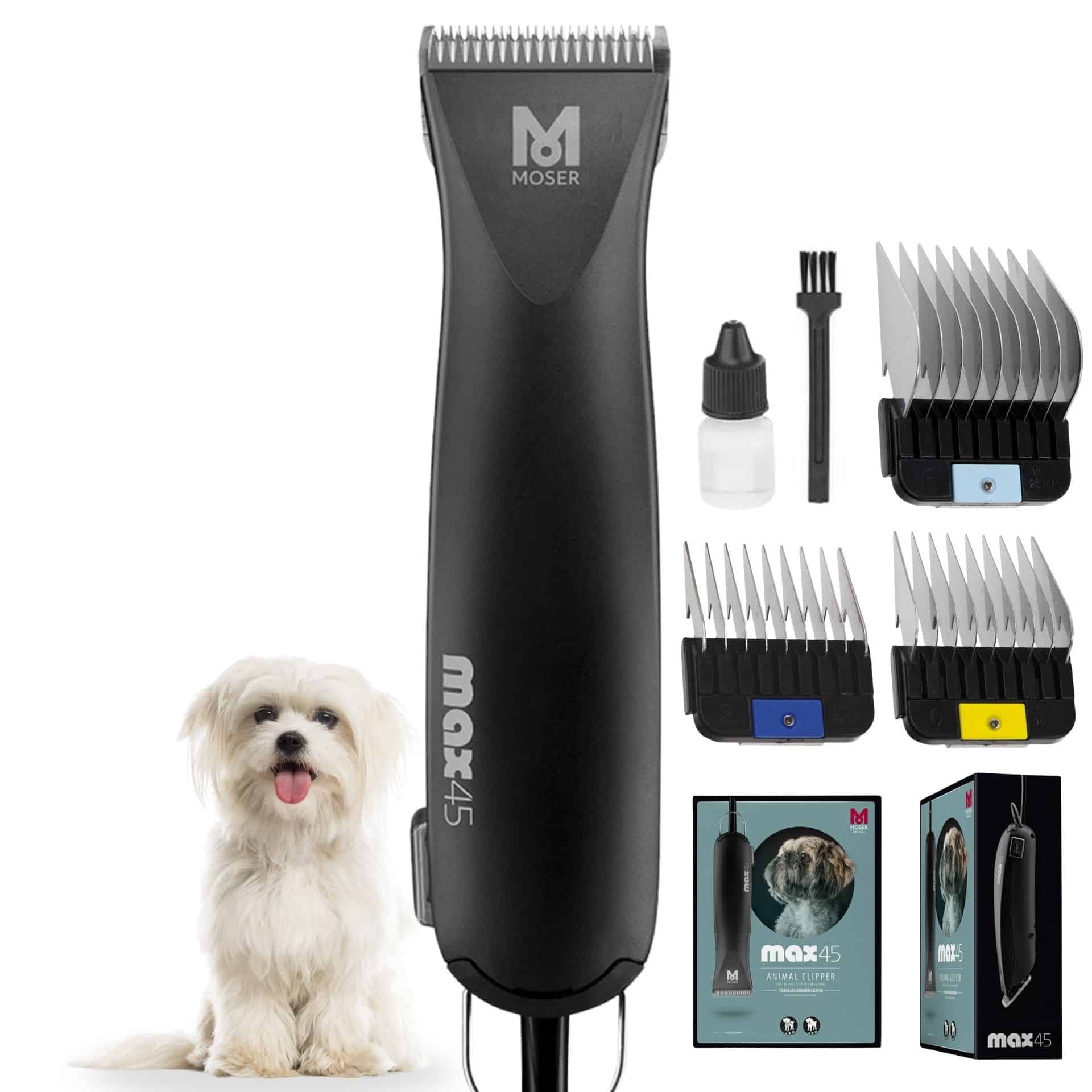 Moser Max 45 Dog Clipper with 3 attachment combs