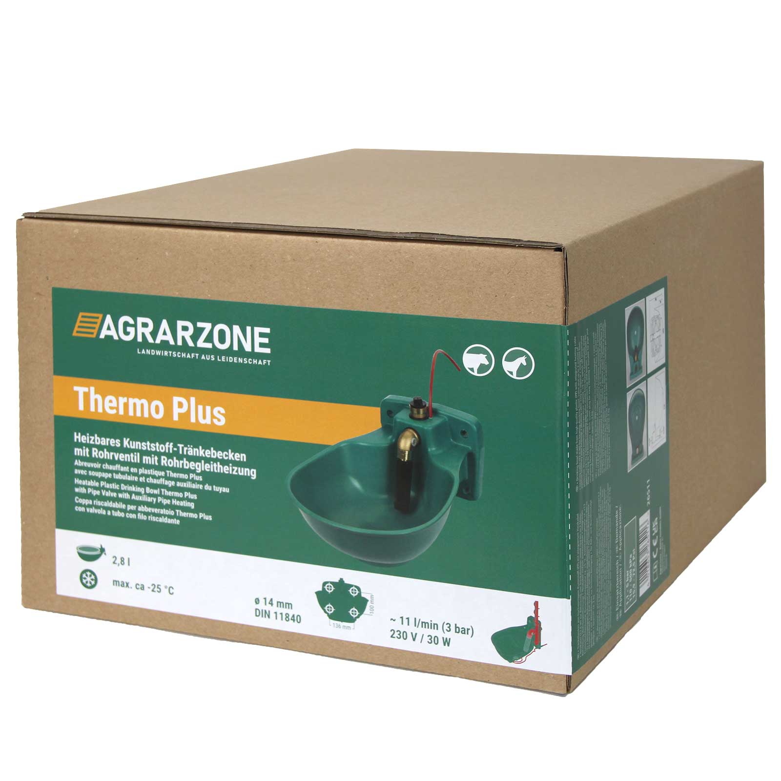 Agrarzone Heated Drinker Thermo Plus with Pipe Heater 73 W