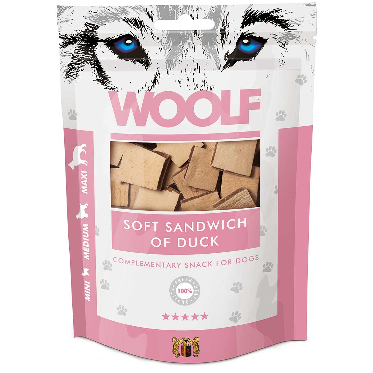 Woolf Dog treat soft sandwich of duck