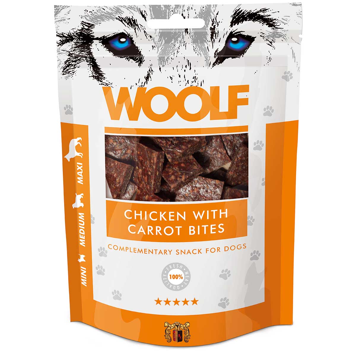 Woolf Dog treat chicken with carrots