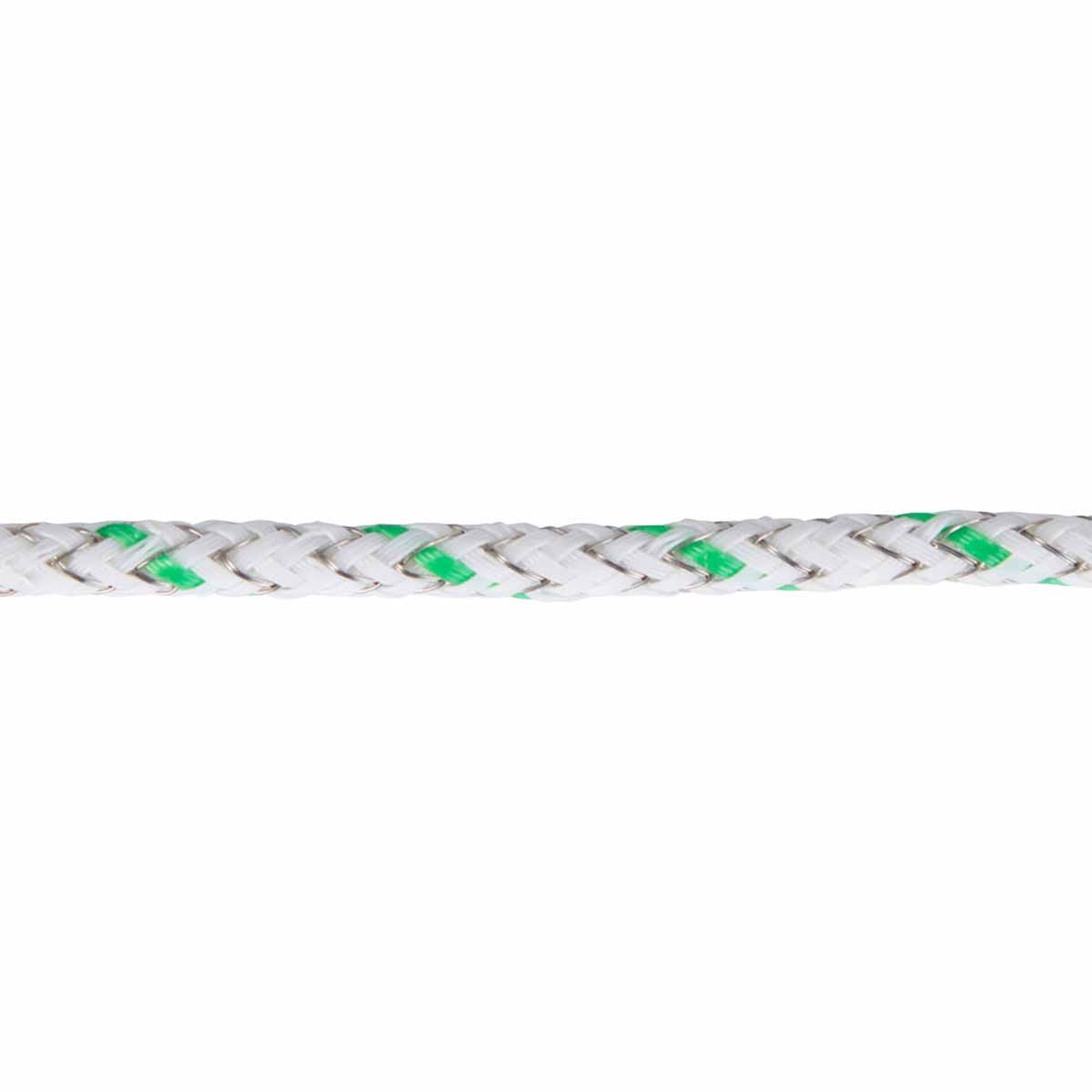 Ako Pasture Fence Rope Premium Ultra 400m, Ø 5,5mm, 6x0.20 Niro + 3x0.25 Copper, white-green