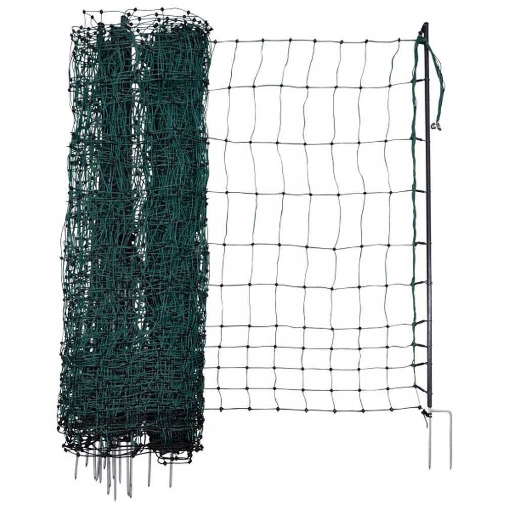 Ako Poultry Net Premium Stake electrificable, double tip, green 25 m x 106 cm