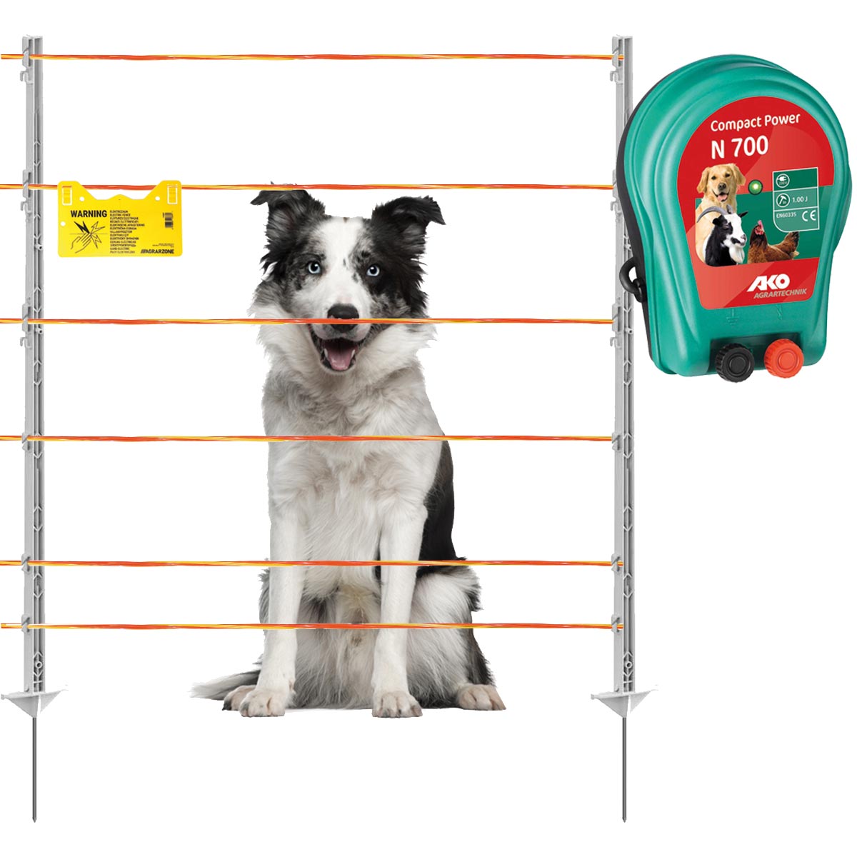Agrarzone dog fence set N700 230V, 1J, wire 250m, orange-yellow