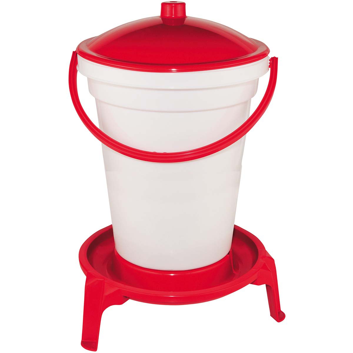 Automatic poultry drinker with feet 18 L red