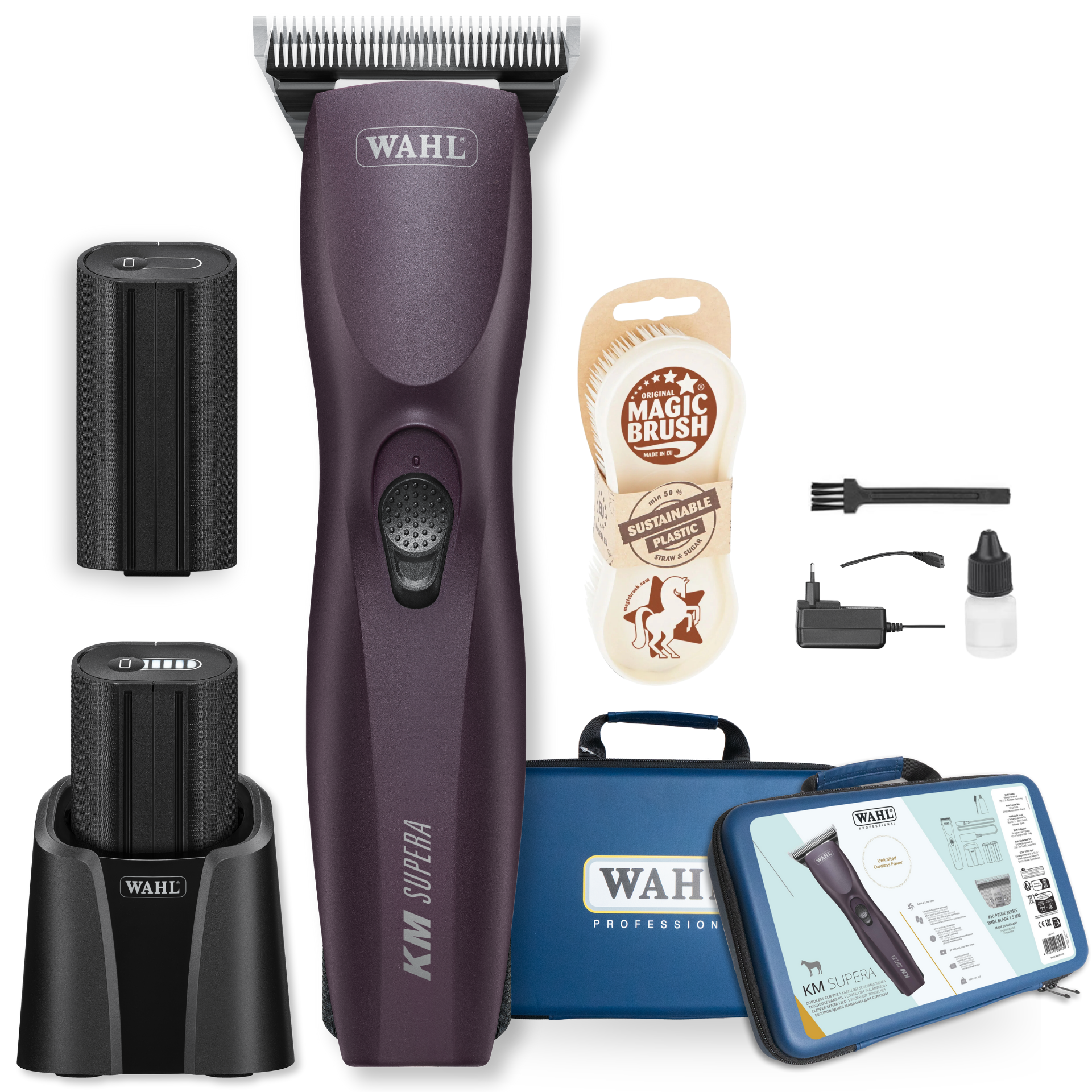 Wahl KM Supera horse clipper 2x battery with MagicBrush