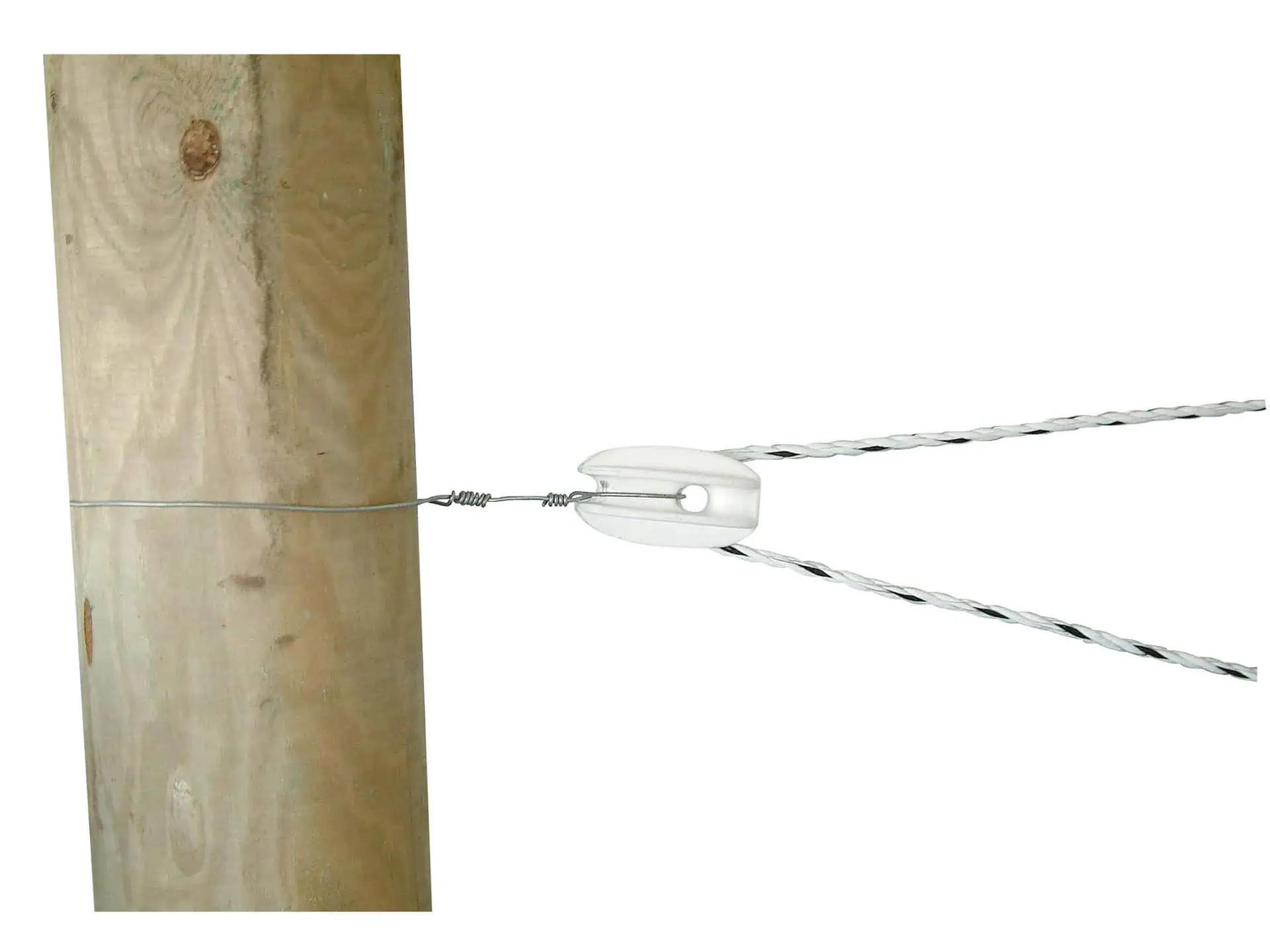 Strain insulator for ropes, white