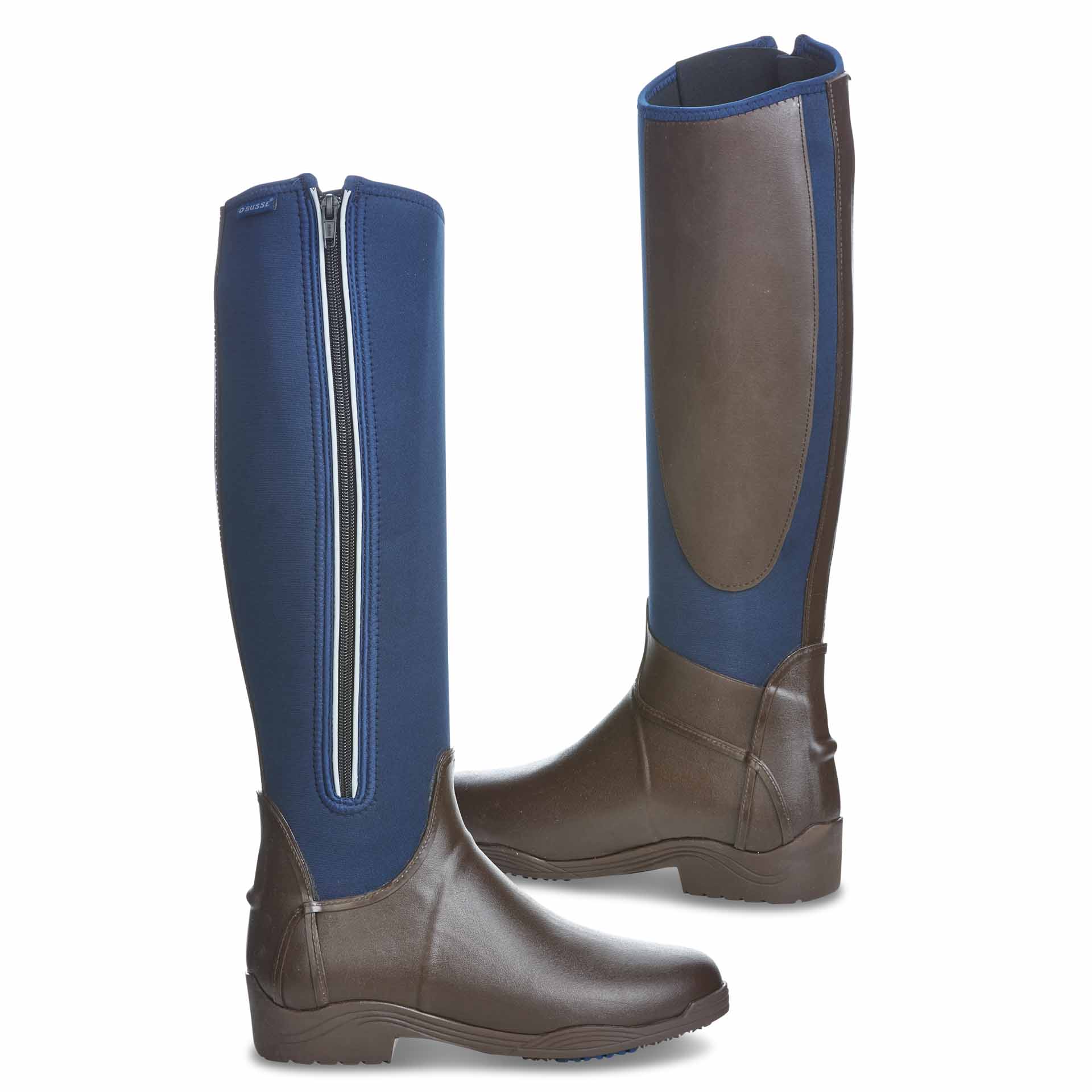 BUSSE Riding Mud Boots CALGARY, brown/navy 36 nn