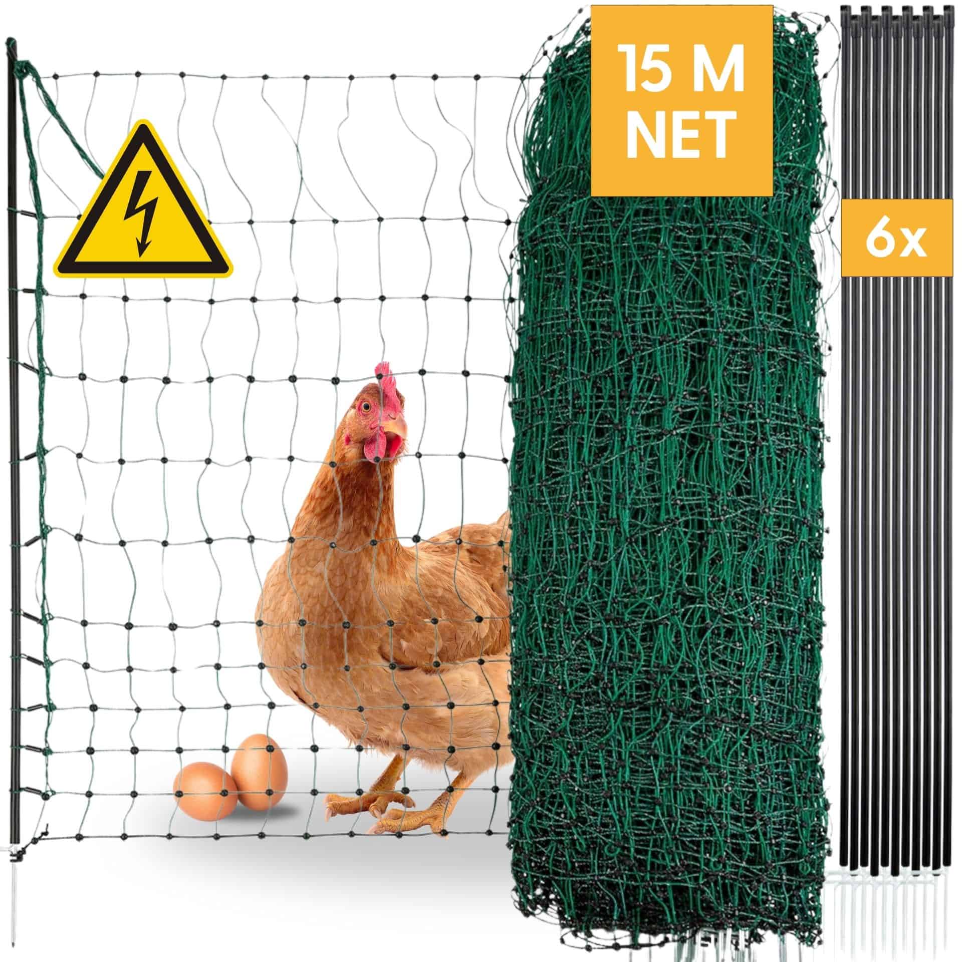 Agrarzone Poultry Net Classic electrificable, double tip, green 15 m x 106 cm
