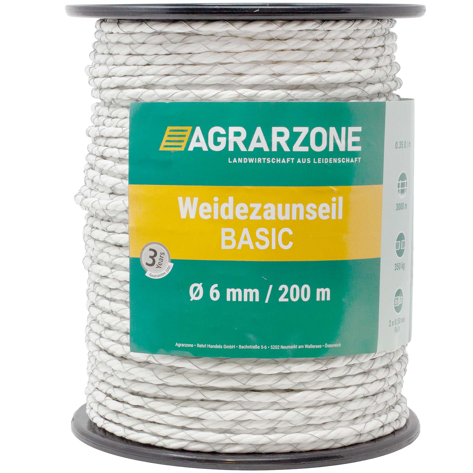 Agrarzone Fencing Rope Basic Ø 6mm, 2x0.50 Niro, white