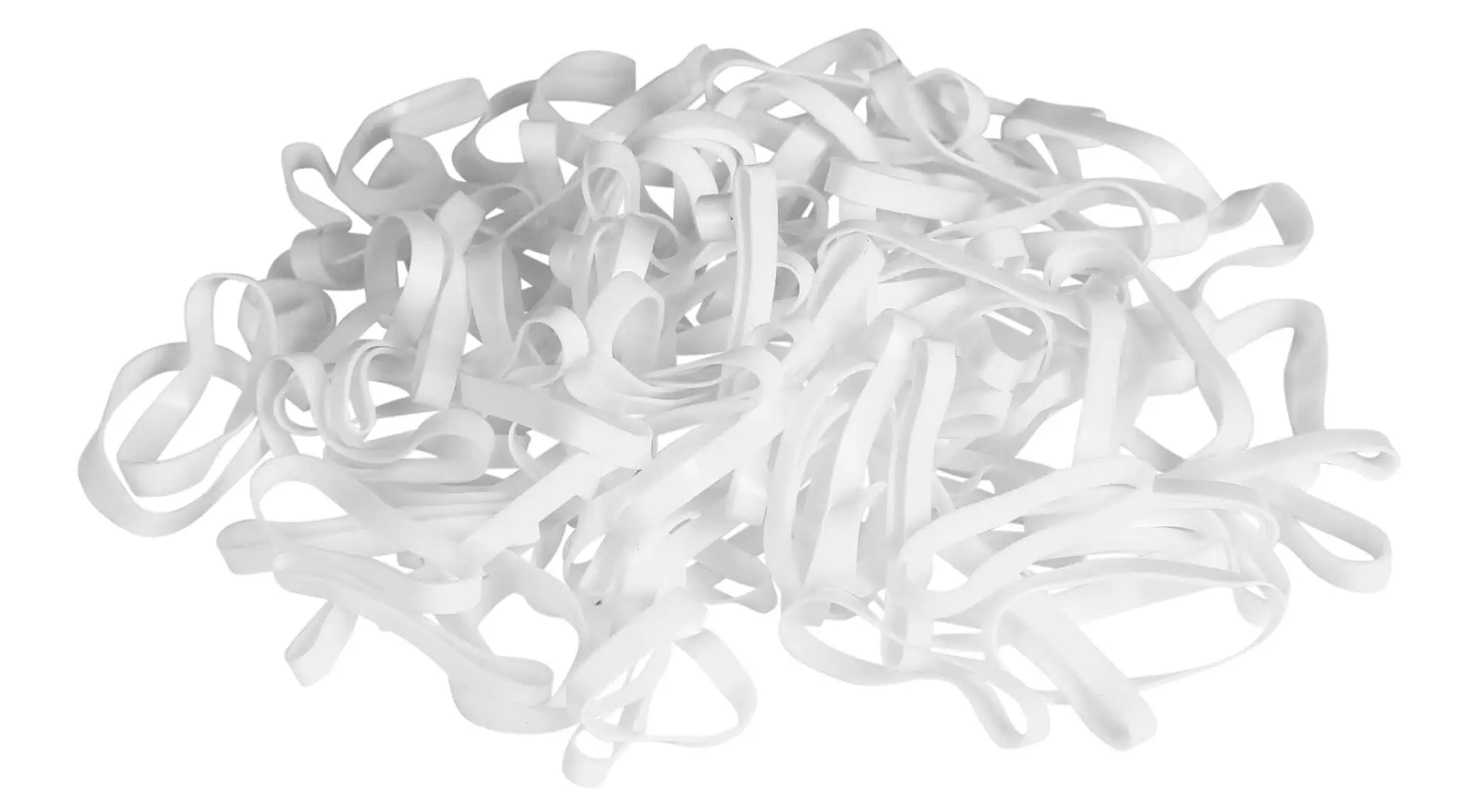 Rubber bands silicone, white, 500 pcs/bag