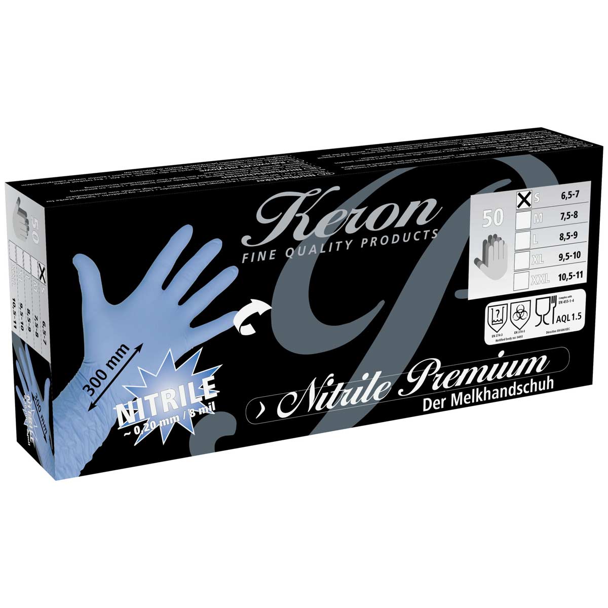 50x Keron Nitrile Disposable Gloves Premium M