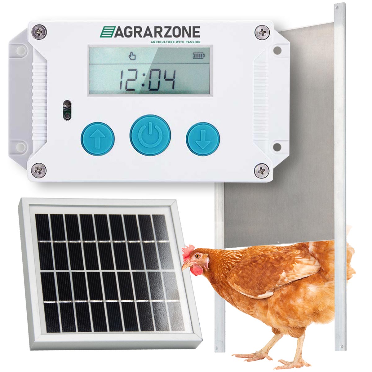 Agrarzone Electric Chicken Door Solar 30 x 40 cm