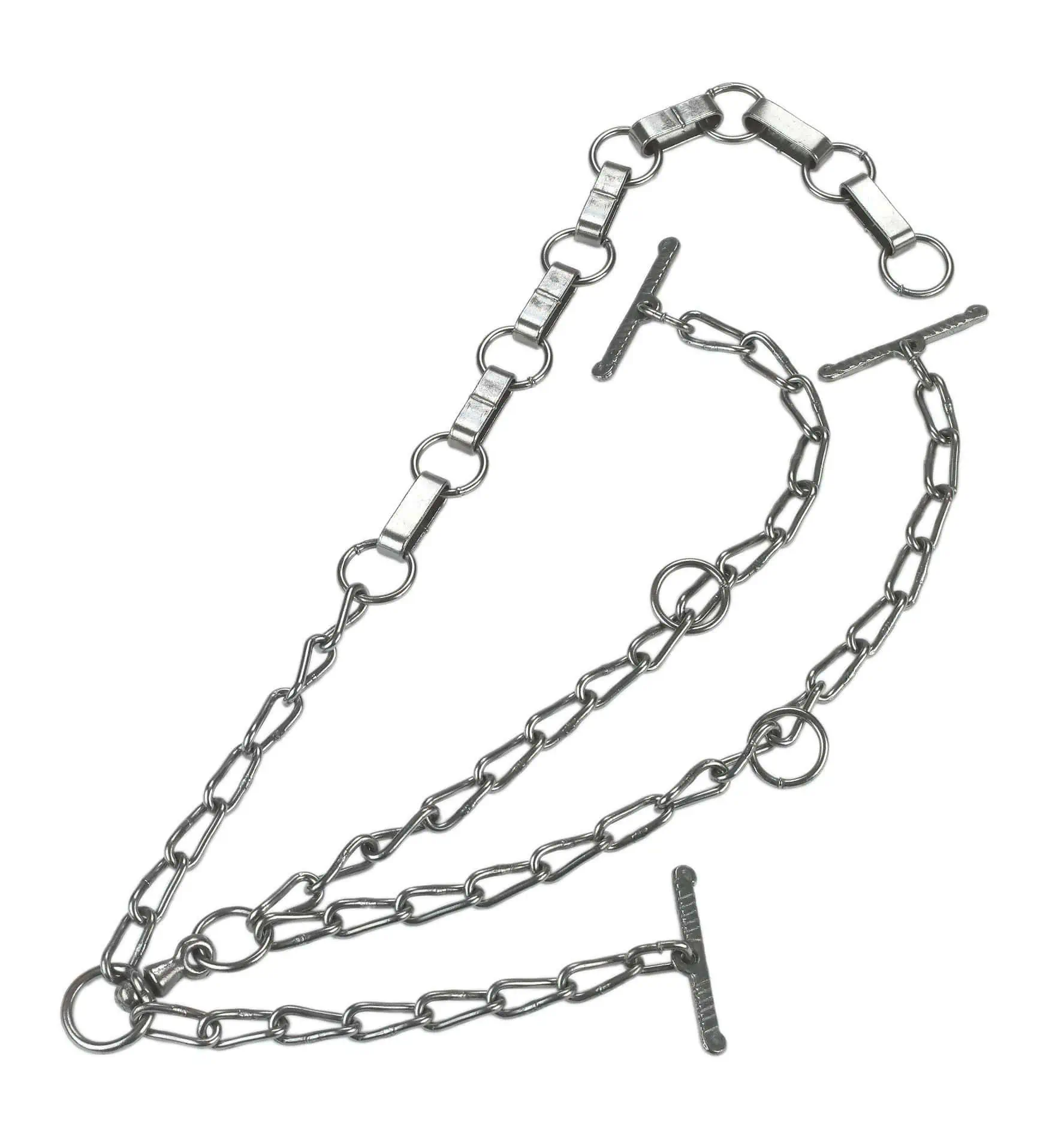 Cow chain with flat links double lengthened galvanized
