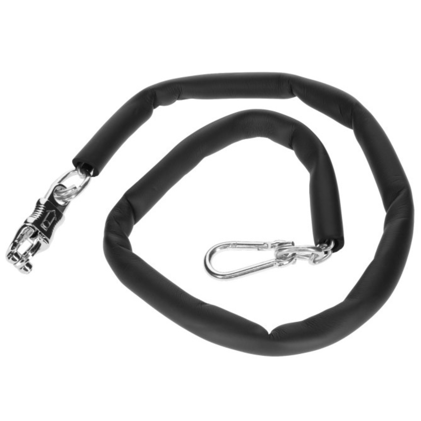 Tie chain 140cm, plastic coat, with carabine and panic hook 140 cm