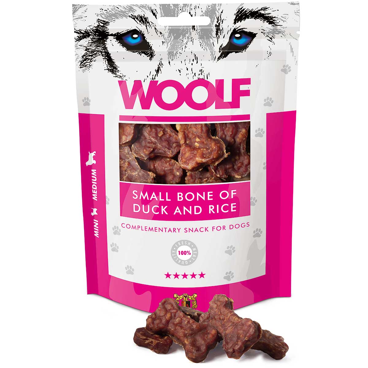 Woolf Dog treat small bones with duck & rice