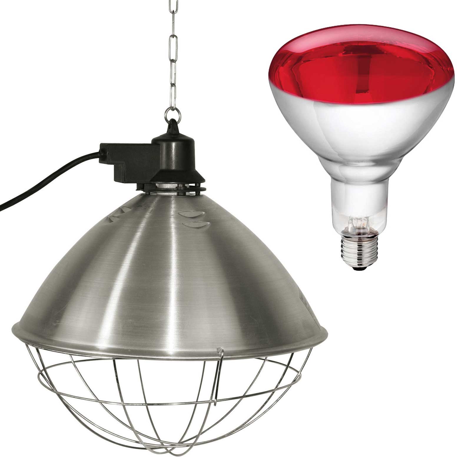 Infrared Reflector with hard glas lamp 250 W red