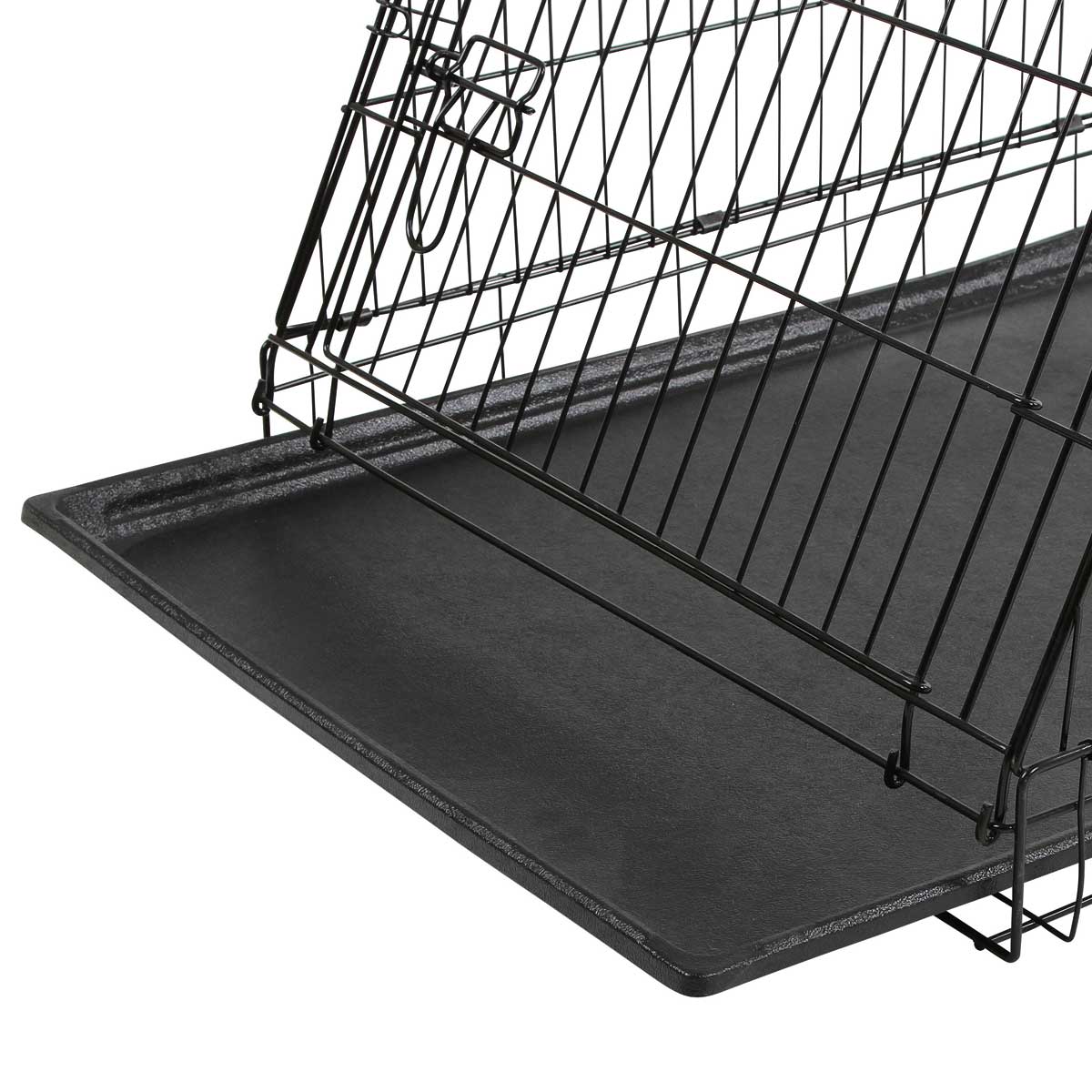Dog Cage collapsible black 107x74x85cm, 2 doors