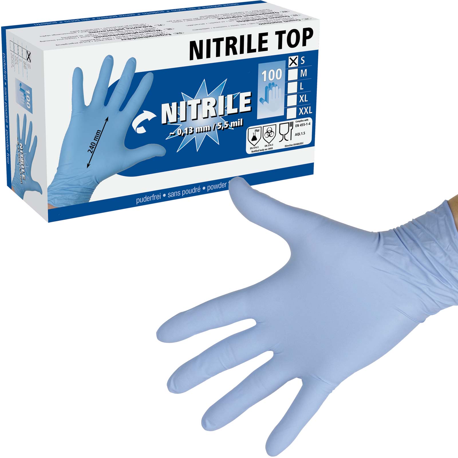 Disposable Gloves Nitrile Top S
