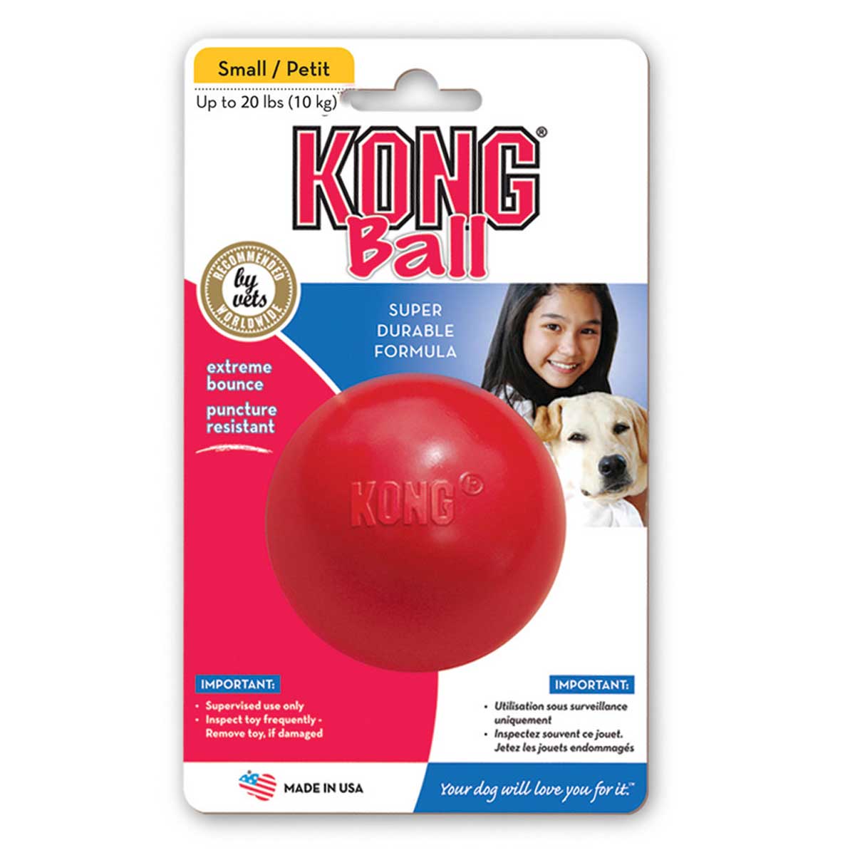 KONG BALL dog toy red S 6cm