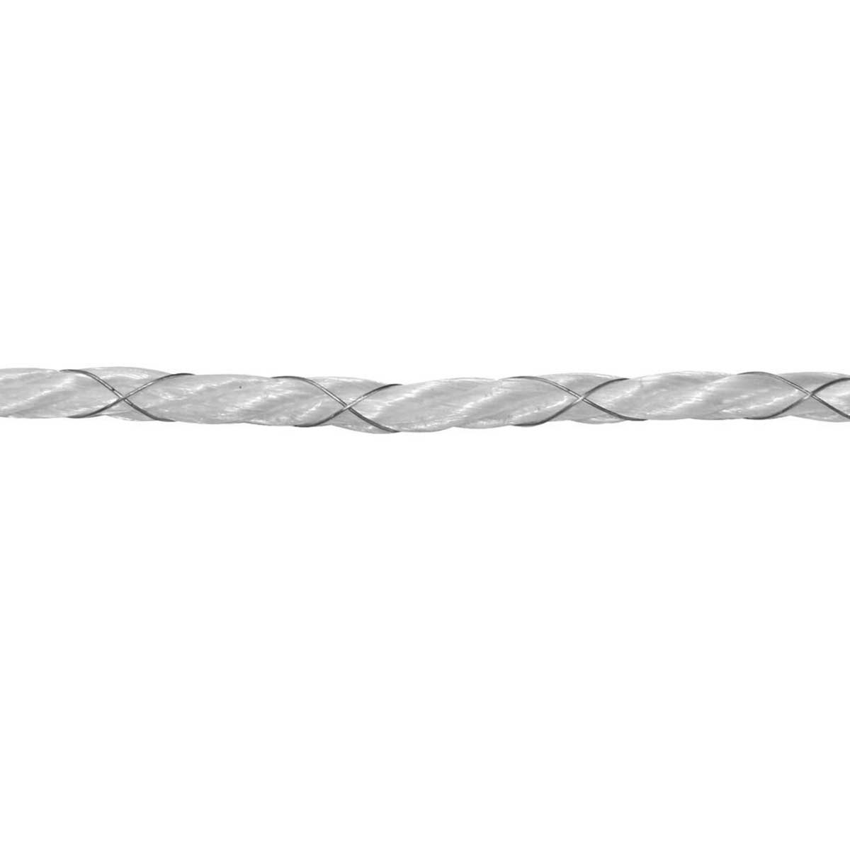 Agrarzone Fencing Rope Basic Ø 6mm, 2x0.50 Niro, white 200 m x 6 mm