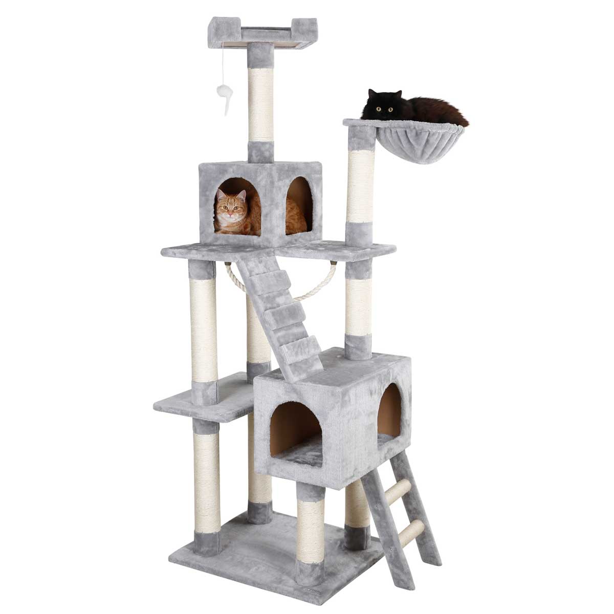 Cat Tree Square, grau, 59x50x178cm