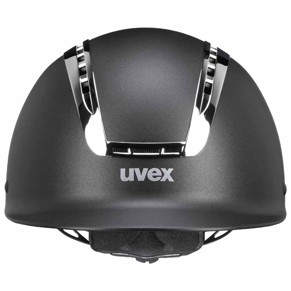uvex suxxeed chrome riding helmet black mat - silver M/L