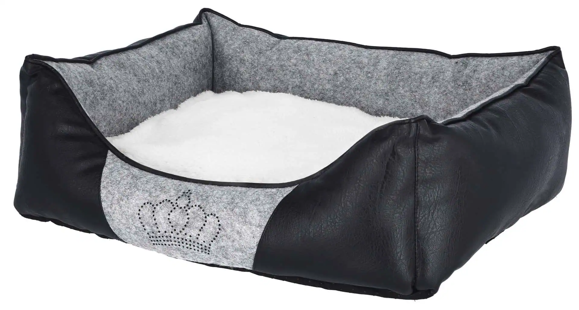 Snugly Bed Chiara 55x45x18cm, grey/black + rhinestone crown