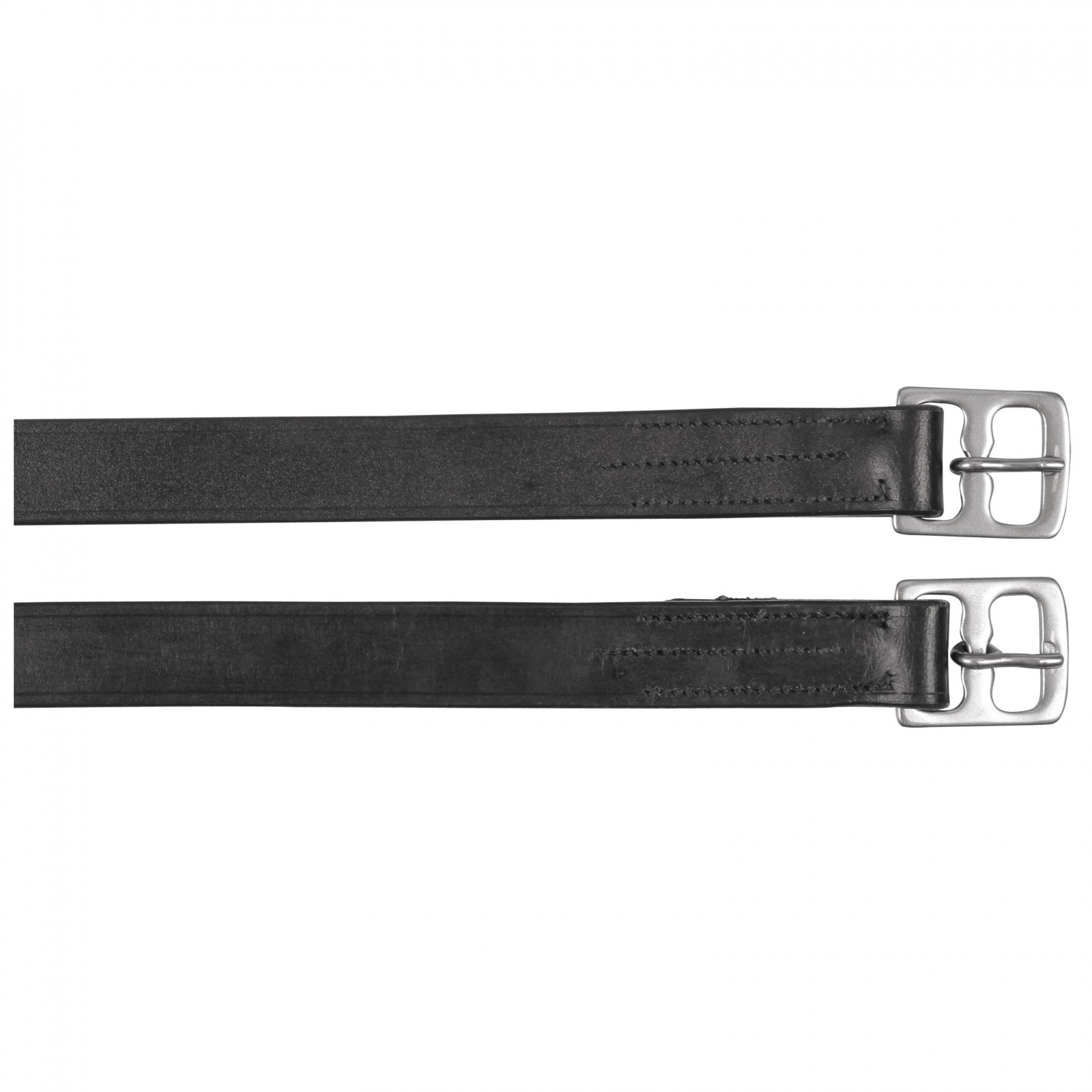 Stirrup belt leather, black, 130 cm x 25 mm, in pairas