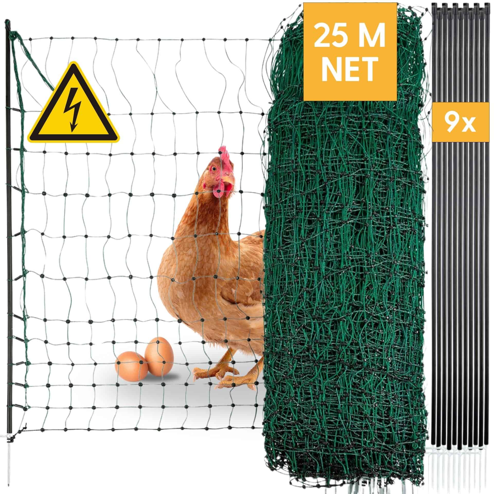 Agrarzone Poultry Net Classic electrificable, double tip, green 25 m x 112 cm