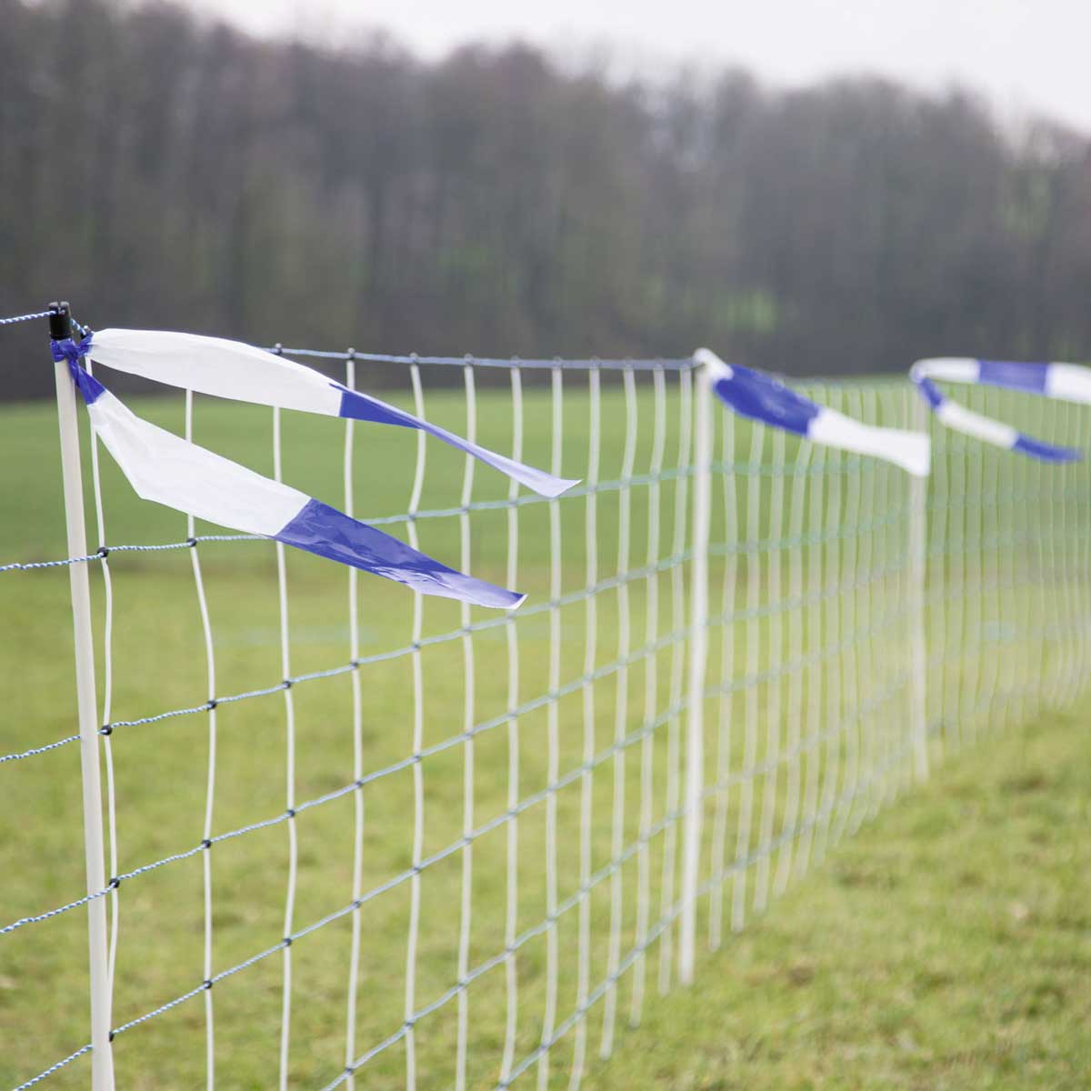 Caution tape blue/white 100 m for wild animal deterrent net