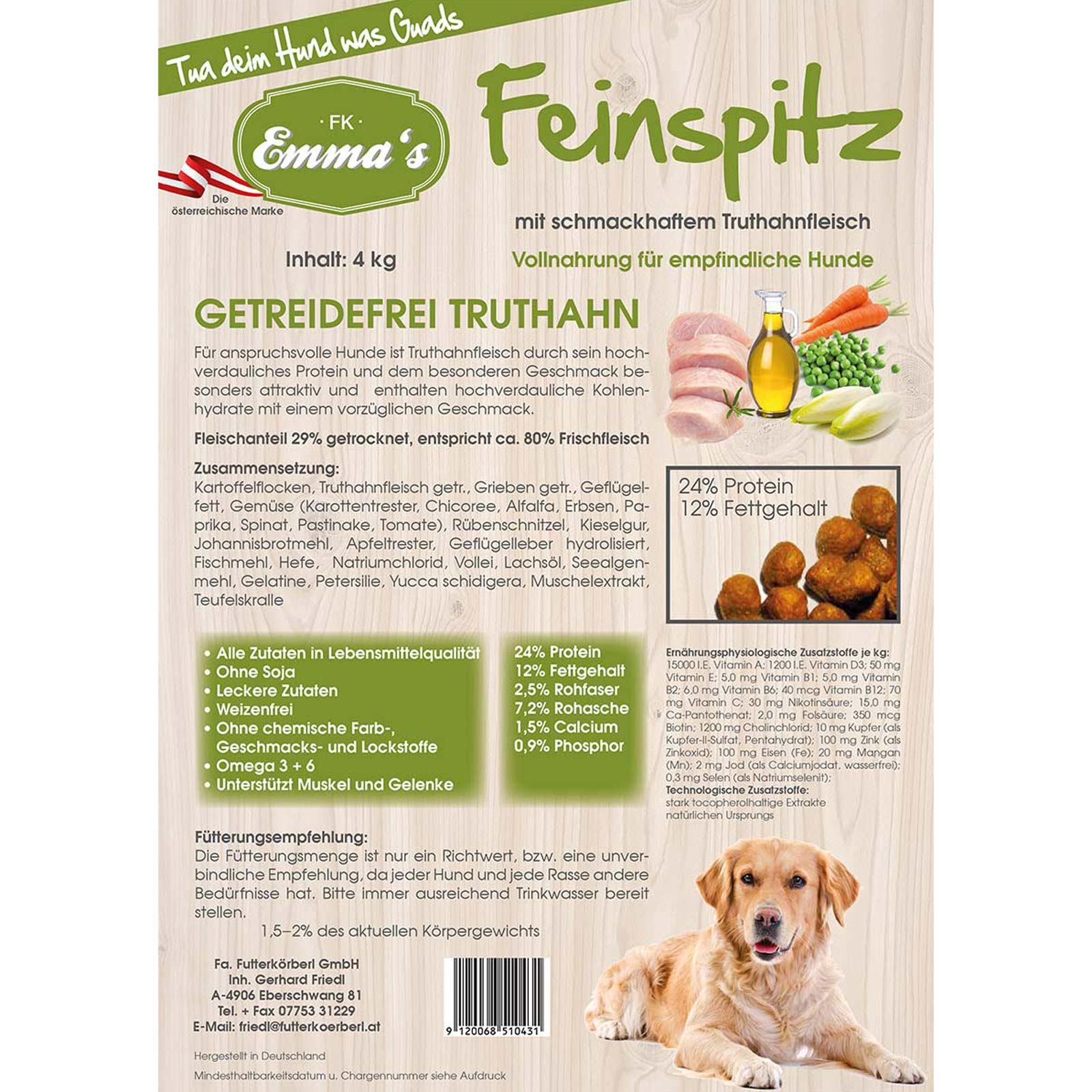 Emmas Dog food Feinspitz turkey grain-free 0,8 kg