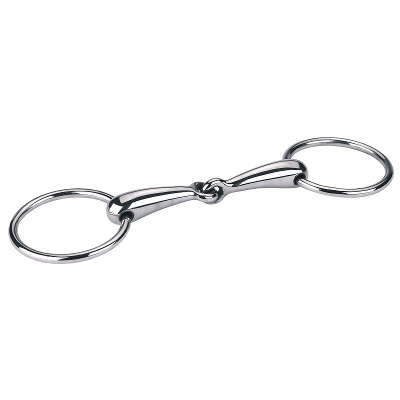 Snaffle loose ring bit 13,5 cm 18 mm thick, stainless, hollow 12.5 cm