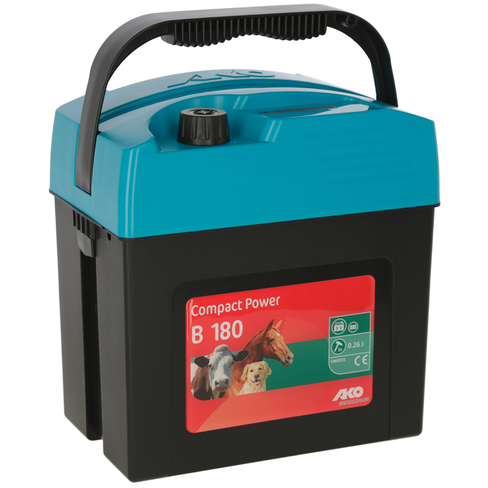 AKO Compact Power B 180 Electric fence energiser 9V, 0.26 Joule, blue