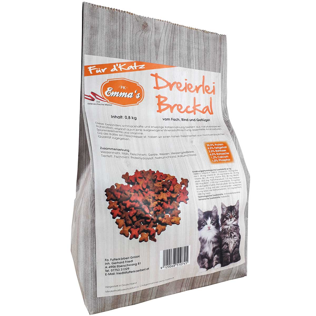 Emmas Cat Food Triple Breckal from fish/beef/chicken 20 kg