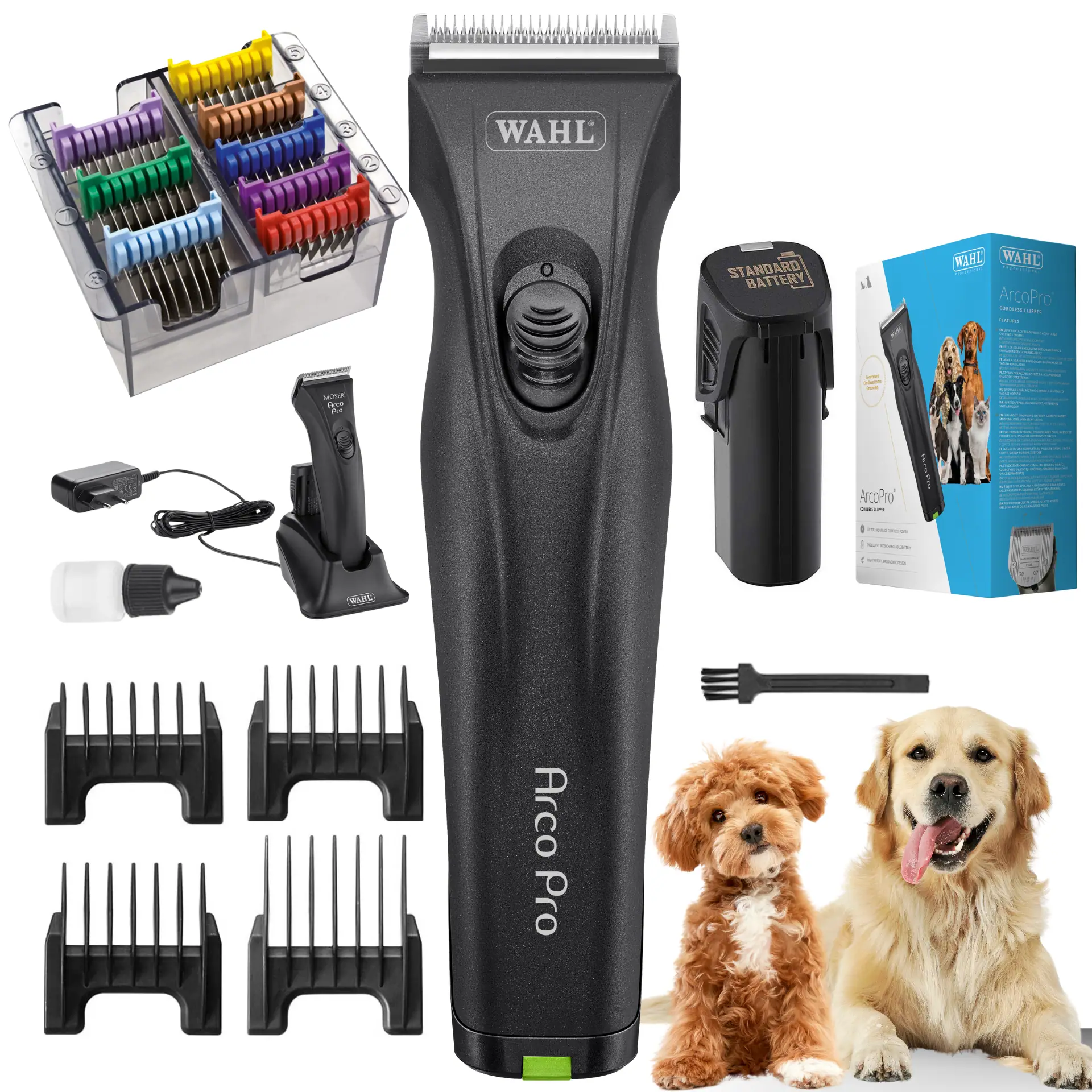 Wahl Arco Pro Clipper 1x battery with attachment comb set Wahl Arco Pro Clipper 1x battery with attachment comb set