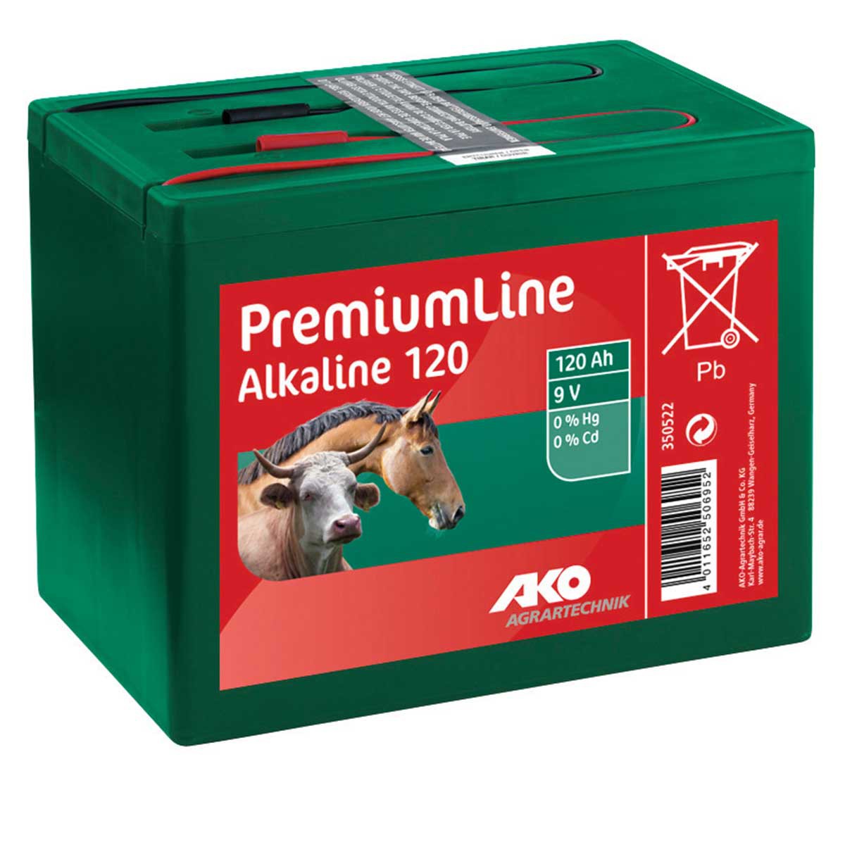 AKO Alkaline 9V dry battery 55-210Ah 120 Ah